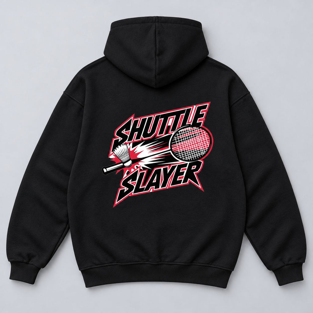 Shuttle Slayer - Oversized Hoodie – Badminton Streetwear von Court Crusher Clo.
