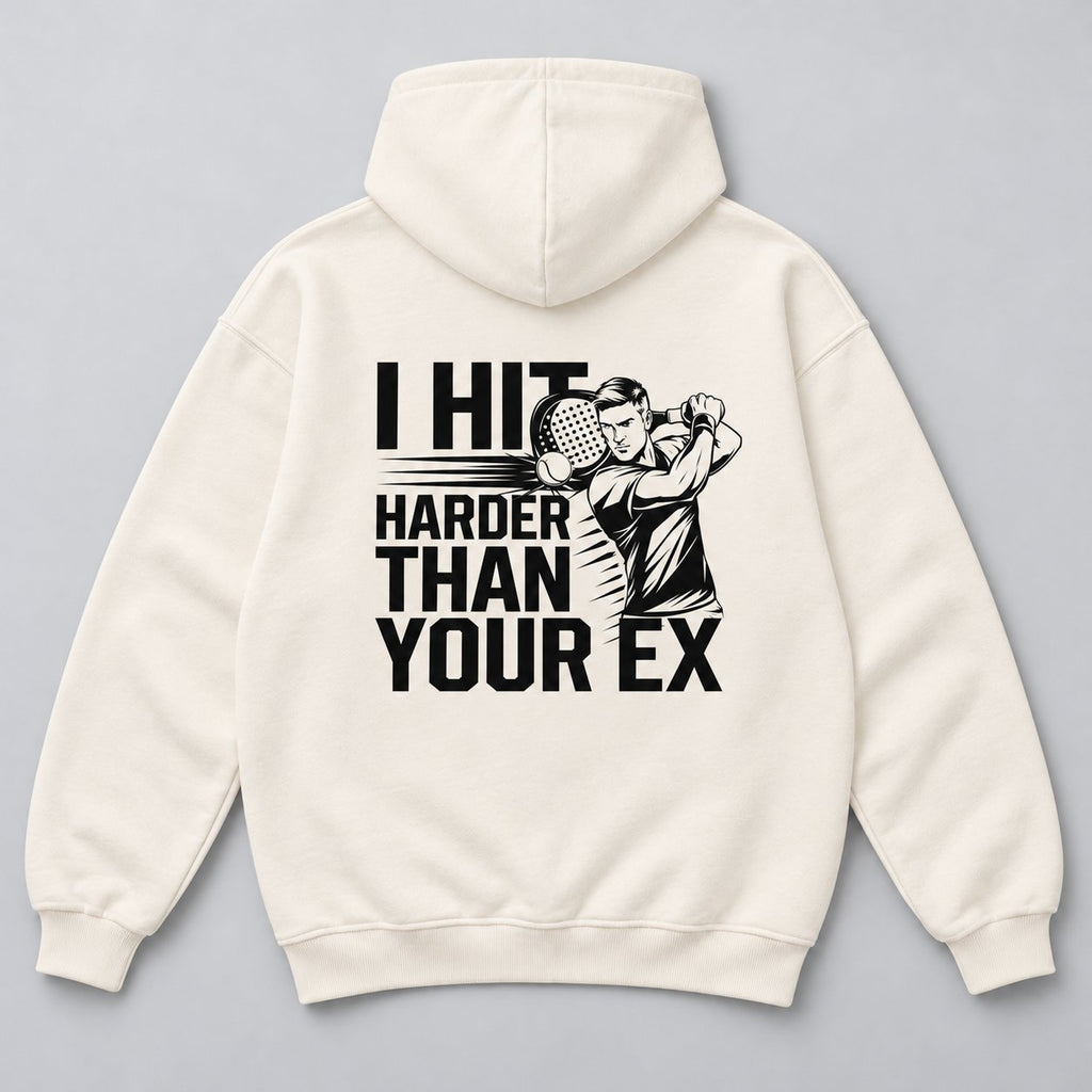 I hit harder than Ex - Oversized Hoodie – Tennis Streetwear, Ansicht 2