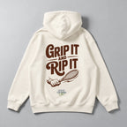 Grip it and rip it - Oversized Hoodie – Farbe Natural Raw | Tennis Streetwear von Court Crusher Clo.