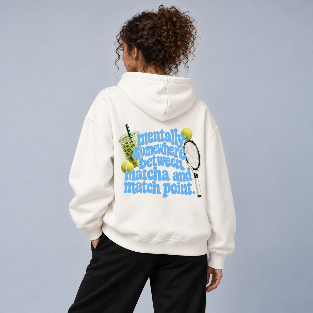 Matcha & Match Point – Model-Rückansicht