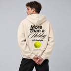 More than a Hobby - Oversized Hoodie – On-Body-Mockup, männliches Model