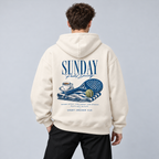 Sunday Padel Society - Oversized Hoodie – On-Body-Mockup, männliches Model