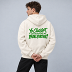 yo  ChatGPT can you replace my padel partner ? - Oversized Hoodie – On-Body-Mockup, männliches Model